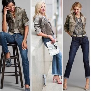 CAbi Sunday Topper Velvet Jacket Taupe